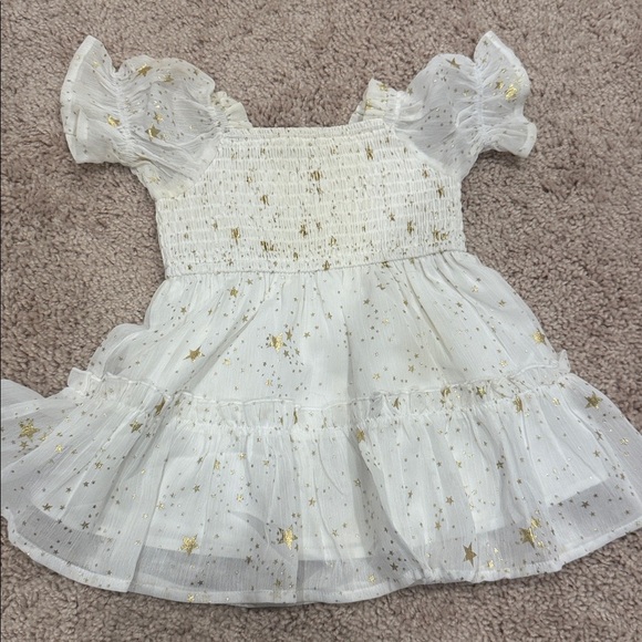 IVY CITY CO midsummer nights dress white gold stars baby 3-6months girl - Picture 2 of 3